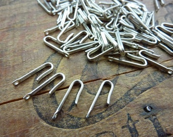Hook Clasp Vintage Clasp Silver Hook Style Clasp End (10 pcs)