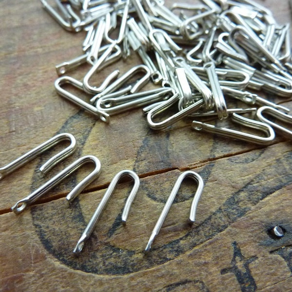 Hook Clasp Vintage Clasp Silver Hook Style Clasp End (10 pcs)