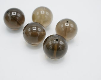 Smokey Quartz Round Bead Gemstone Beads 20mm Smokey Quartz (4 beads) X1004