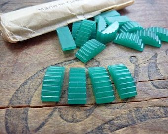 Strass art deco 16 x 7 mm jadegroen glas strass (4)