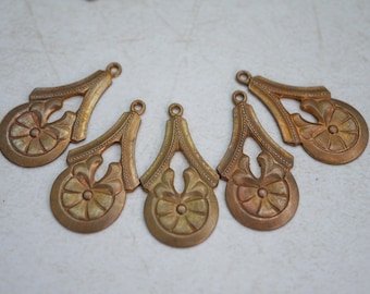 Vintage ketting stempelen messing art-deco dik stempelen hanger stempel (2) DC21