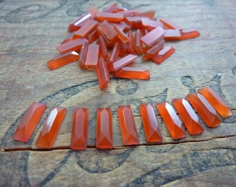 Vintage Rhinestone Art Deco 12x4mm Carnelian Glass Rhinestone (10)