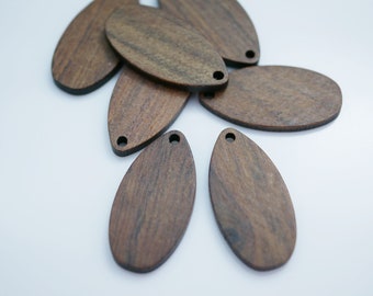 Zola Elements hout, lange ovale druppel onderdeel 30 x 15 mm (4 stuks) #11249