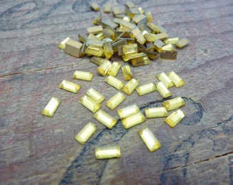 Vintage Glass Rhinestone Baguette 5x2.5mm Light Topaz Glass Baguette Rhinestone (20) ER201
