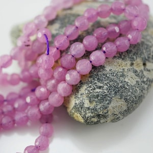 Pink Purple Gemstone Bead Faceted 4mm Purple Agate Gemstone Beads (16 inch strand) Small Gemstone Beads X214