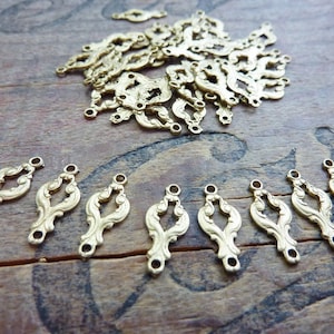 RB Small Link Brass Link Brass Connector Small Brass Filigree Drop Made in USA (6 pieces)