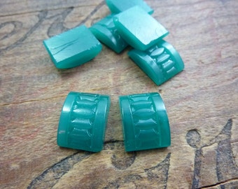 Vintage groene onyx art-decosteentjes 18 x 13 mm (2)