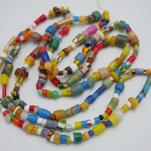 Mixed Trade Bead Strand Christmas Beads Small Trade Beads (one strand 38 inches long)
