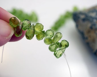 Faceted Peridot Teardrop Beads Tiny Teardrops 4.5x6.5mm Approx. Size (12 Beads) X272