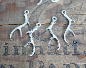 Pewter Antler Charms Deer Antler Charm (6 pcs) P203