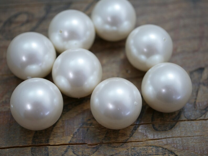 Extra Large White Faux Acrylic Pearl Beads with Hole 24mm Etsy