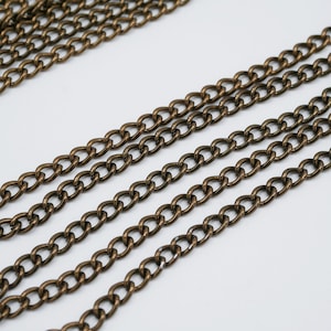 Antiqued Copper Color Curb Chain 5mm Link Dark Copper Curb Chain ( sold by the foot) CH124