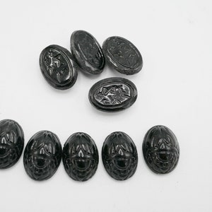 Vintage Glass Scarab Cabochon 3 Sizes Black Glass Scarab Cab Three Sizes 14x10mm (6 pcs)  10x8mm (8 pcs)  8x6mm ( 20 pcs) MA40