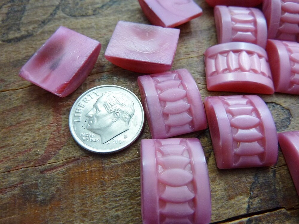 Vintage Rhinestone Pink Art Deco Glass Rhinestones (2) - Etsy