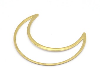 10 pcs Hollow Glittery Crescent moon Half moon Raw brass Pendant Charm Jewellery making Jewellery supplies Earrings making