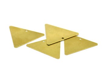 4 Raw Brass Triangle Pendant With 3 Holes Brass Triangle Blank Brass 003 A0116 33x33x33mm