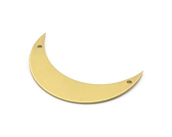 Hammered Moon Crescent Charm 30x8x1.2mm N387 Q066 2 Rose Gold Plated Brass Hammered Moons with 2 Holes