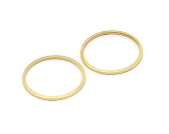 50 Raw Brass Circle Connectors BS 1093 22mm Circle Connectors 22x1x1mm