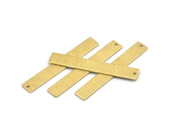 0.8 x 10 x 25 mm 2 Hole Raw Brass Rectangle Blanks Findings