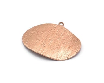 Rose Gold Charm, 4 Rose Gold Plated Brass Textured Charms With 1 Loop, Earrings, Pendants, Findings (20x25x0.50mm) D0574