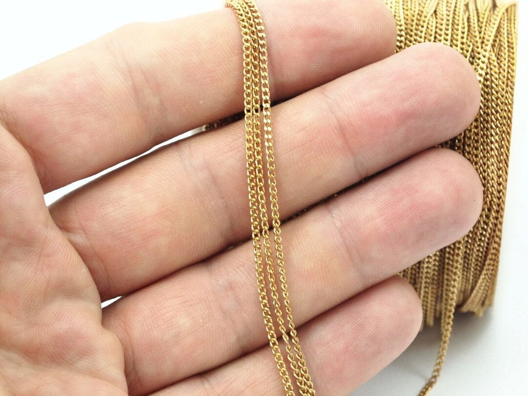 Brass Chain, Solder Chain, Brass Chain, 5m 1.5mm Brass Soldered Chain