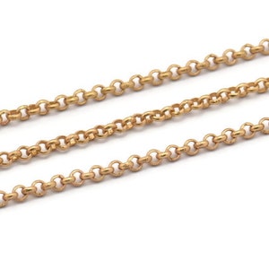 Brass Rolo Chain, Raw Brass Soldered Rolo Chain (1.8mm) Rb 8-16