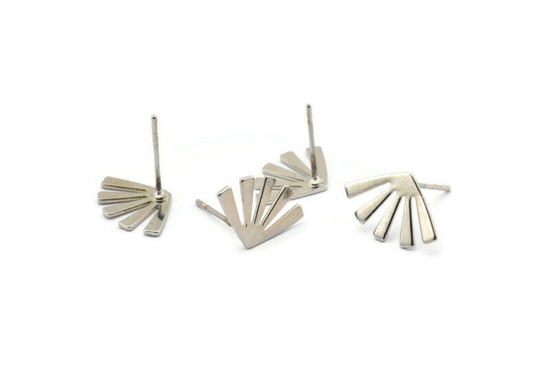 Silver Sun Earring, 10 Silver Tone Brass Rising Sun Flag Stud Earrings 15x9x0.60mm D958 A1242 Q0272 - Etsy Silver Sun Earring, 10 Silver Tone Brass Rising Sun Flag Stud Earrings 15x9x0.60mm D958 A1242 Q0272 - Etsy