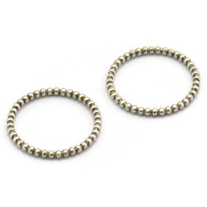 Silver Circle Connector, 4 Antique Silver Plated Brass Circle Connectors Closed Ring (23x2mm) N1813