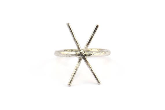925 Sterling Silver Tone Claw Ring Blanks with 4 Claws for Gemstone Setting 925 Sterling Silver Tone Claw Ring Blanks with 4 Claws for Gemstone Setting