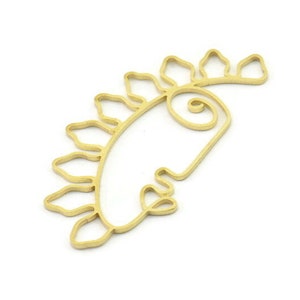 Brass Face Charm, Raw Brass Face Charms, Face Earrings (50x26x1mm) SMP1605
