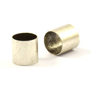 Antique Silver Round Brass Tube Bead, 12 Antique Silver Plated Tubes (10x10mm) Bs 1551 H0199