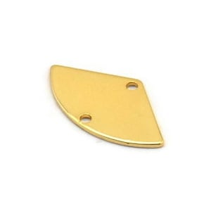 Gold Geometric Charm, 12 Gold Plated Brass Fan Connectors With 2 Holes, Earrings, Findings (18x10x0.60mm) D0689