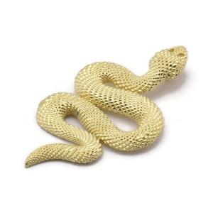 Ciondolo a forma di serpente in ottone, ciondoli a forma di serpente in ottone grezzo con 1 anello, ciondoli, accessori (39x22x2 mm) N1595