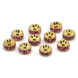 24 Rose Swarovski Rondelle Perlen 5mm D0027 Y273