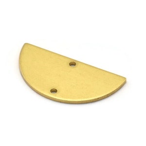 Semi Circle Hanger, 10 Raw Brass Semi Circle Blanks Met 2 Gaten (30x15x1.2mm) BS 2013