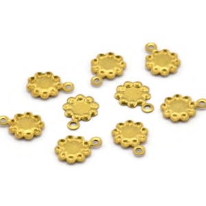 50 Raw Brass Charm (10.5mm) D0218