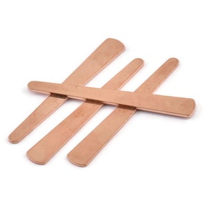 Copper Stick Blank, 12 Raw Copper Stick Stamping Blanks, Brass Blanks (43x6x3x0.80mm) M1017