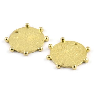 Brass Round Charm, Textured Raw Brass Round Charms With 1 Hole, Blanks (19x1.2mm) N1423