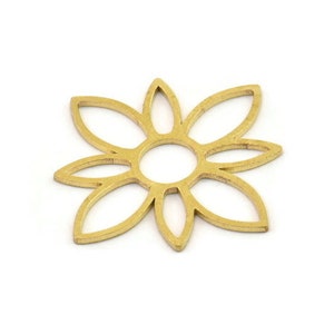 Brass Flower Charm, Raw Brass Flower Charms, Brass Earring Charms, Brass Charms for Jewelry Making (29x0.80mm) SMP1351