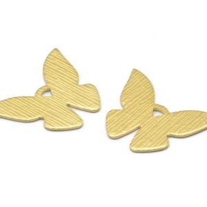 Brass Butterfly Blank, 12 Textured Raw Brass Butterfly Blank (23X17x0.80mm) A0353
