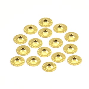 Tiny Spacer Bead, 100 Raw Brass Middle Hole Spacer Bead,bead Caps ,charms ,pendant ,findings (7mm) Brs 637 A0451