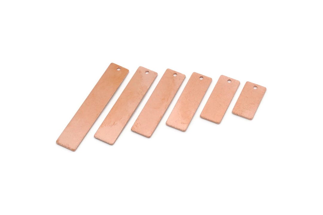 Copper Customized Bar, Raw Copper Rectangle Stamping Blank Charms With ...