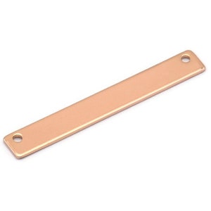 Rose Gold Customized Bar, 3 Brass Rose Gold Plated Stamping Blanks (6x44x0.80mm) B0191 q0061