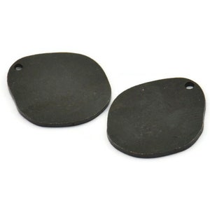 Black Pear Charms, 4 Oxidized Black Brass Pear Shaped Stamping Blanks With 1 Hole, Earrings, Findings (21x18x1mm) D0747