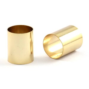 Gold Tube Beads, 3 Gold Plated Tubes, Beads (20x16mm) BS 1489 Q0289