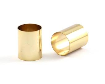 Złote koraliki rurkowe, 3 pozłacane rurki, koraliki (20 x 16 mm) BS 1489 Q0289