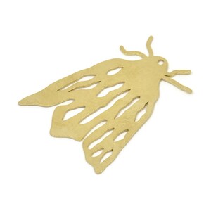 Ciondolo a forma di farfalla in ottone, ciondolo a forma di farfalla in ottone grezzo con 1 foro, accessori per orecchini (38x30x0,60 mm) SMP2658