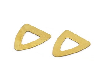 Open Triangle Charm, 50 Raw Brass Triangle Charms Without Holes (18x16mm)  D0038--N0667