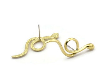 Orecchini A Forma Di Serpente – 2 Pezzi Unisex In Metallo, Stile Punk E Creativo - 2