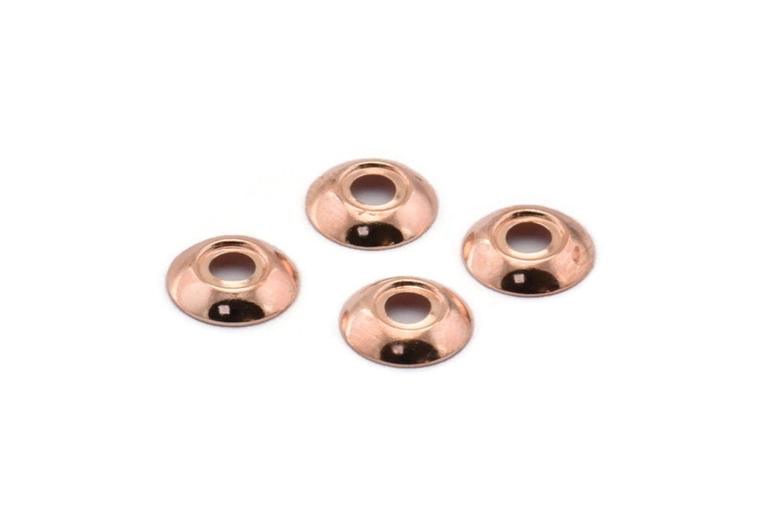 Rose Gold Bead Caps, 25 Rose Gold Tone Bead Caps (10x2mm) BS
